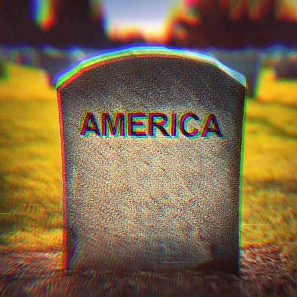 Headstone with America engraved on it.