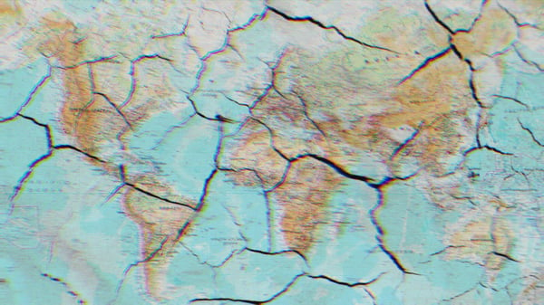 Map of Earth cracking like dried soil.