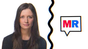 A photo of Emma Vigeland next to the Majority Report logo.